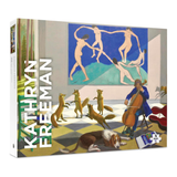 Jigsaw puzzle box featuring artwork by Kathryn Freeman with a musician and animals in a room.