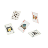 Set of playing cards with animal illustrations on a white background