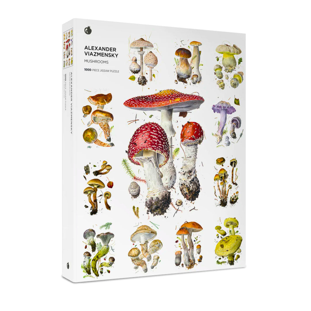 Pomegranate - Mushrooms Alexander Viazmensky 1000-Piece Jigsaw Puzzle - The Puzzle Nerds  