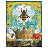 Jigsaw puzzle with bees and flowers on a decorative background