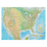 Map of North America with color-coded terrain features on a white background