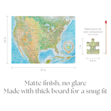 Map of the United States with size comparison to a matchstick on a white background