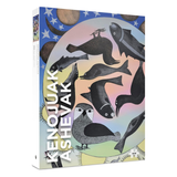 Book cover with black animal illustrations and 'Kenojuak Ashevak' text on a colorful background