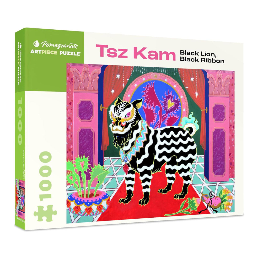 Pomegranate - Tsz Kam Black Lion, Black Ribbon 1000-Piece Jigsaw Puzzle - The Puzzle Nerds  