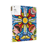 Pomegranate Puzzles - Butterfly Rose Window by David Cohen 1000 Piece Puzzle - The Puzzle Nerds  