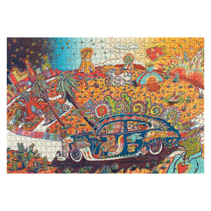 Pomegranate Puzzles -Cruising Turtle Island by Gilbert “Magu” Luján 1000 Piece Puzzle - The Puzzle Nerds 