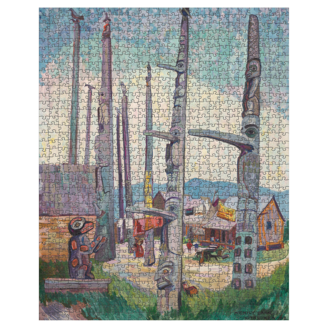 Pomegranate Puzzles - Emily Carr Totem Poles 1000-Piece Jigsaw Puzzle - The Puzzle Nerds 