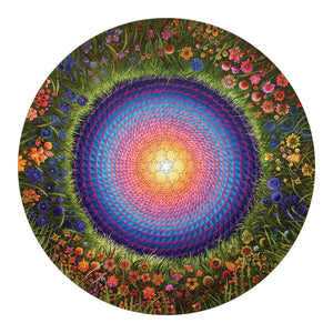 Pomegranate Puzzles - Flower Mandala by Justin Lovato 500 Piece Round Puzzle - The Puzzle Nerds  