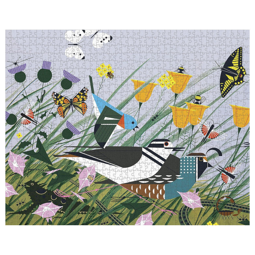 Pomegranate Puzzles - Once There Was A Field by Charley Harper 1000 Piece Puzzle - The Puzzle Nerds 