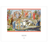 A framed art print featuring Walter Crane's illustration 'The Bridge of Life' with a wide white mat border and the title printed below the artwork.