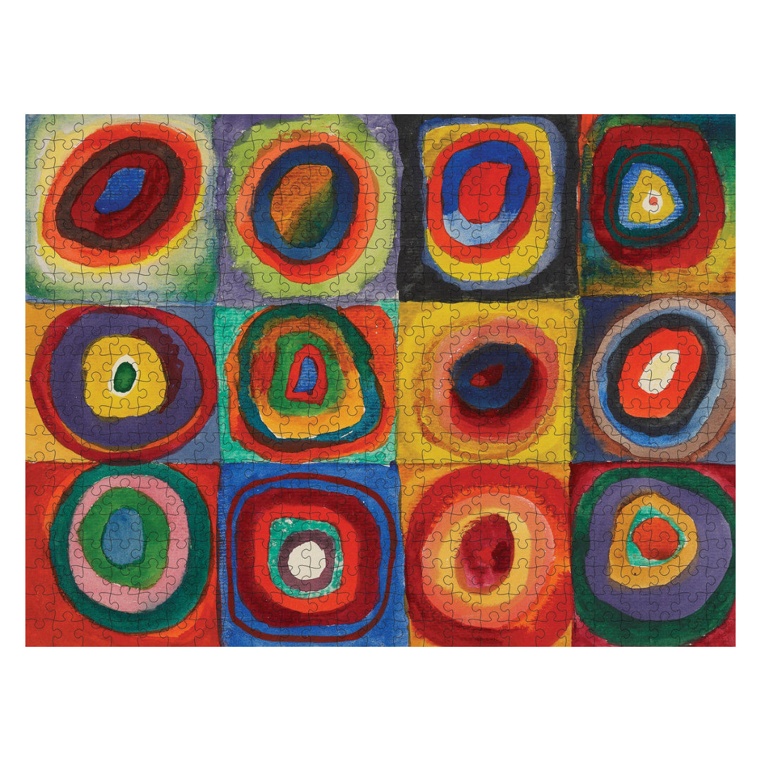 Pomegranate Puzzles - Wassily Kandinsky Squares with Concentric Circles 500-Piece Jigsaw Puzzle - The Puzzle Nerds 