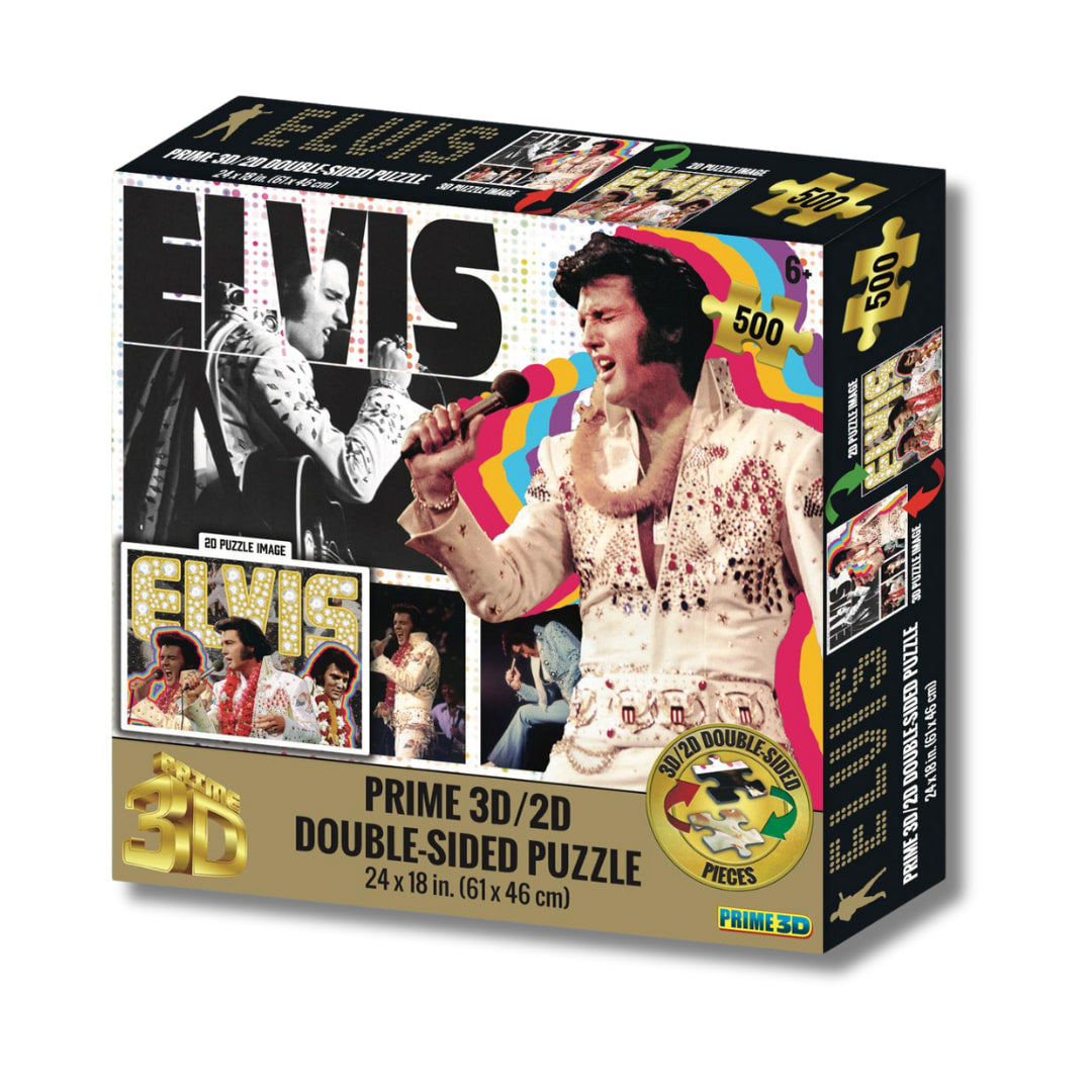 Prime 3D Puzzles - Elvis 3D2D 500 Piece Double-Sided Puzzle - The Puzzle Nerds  