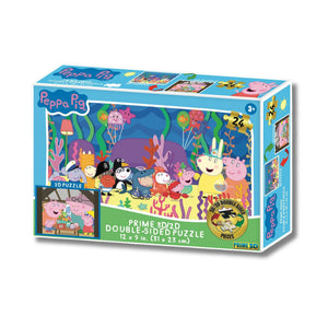 Prime 3D Puzzles - Peppa Pig 3D/2D 24 Piece Double-Sided Puzzle - The Puzzle Nerds  