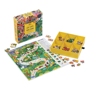 Professor Puzzles - Cat Café & Dog Park 500 Piece Double-Sided Puzzle - The Puzzle Nerds 