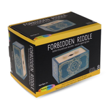 Box of 'Forbidden Riddle' puzzle game with decorative design on a white background