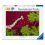 Ravensburger puzzle box with a floral design and '500' piece count