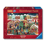 Ravensburger Christmas Market puzzle box with colorful illustration of a winter scene.