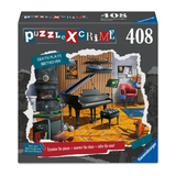 Puzzle box titled 'Death Plays Beethoven' with a grand piano and room layout on the cover