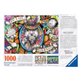 Ravensburger puzzle box with a colorful design featuring a rabbit and clock, labeled 'Fashionably Late'.