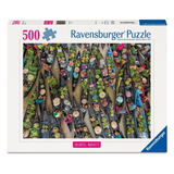Ravensburger puzzle box with colorful market scene and '500' piece count