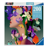 Ravensburger puzzle box with a colorful design of a woman's face surrounded by flowers and butterflies.