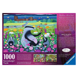 Ravensburger 1000-piece puzzle box with a colorful illustration of badgers and flowers.