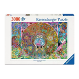 Ravensburger puzzle box with colorful design and '3000' piece count on a white background
