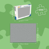 Ravensburger puzzle packaging with dimensions on a green background
