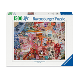 Ravensburger puzzle box with colorful collage design on a white background