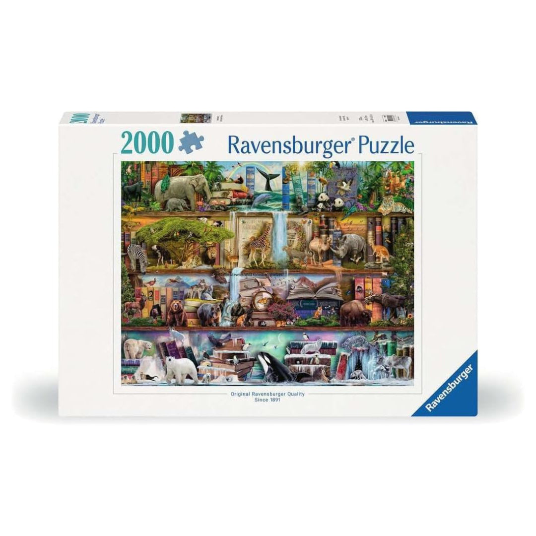 Ravensburger Puzzles - Aimee Stewart Wild Kingdom Shelves 2000 Piece Jigsaw Puzzle  - The Puzzle Nerds 