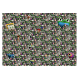 A rectangular product featuring a dense all-over print of Buzz Lightyear characters, including multiple Buzz figures, a green frog character, and a blue box, set against a white background.