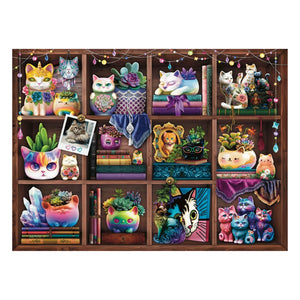 Ravensburger Puzzles - Cubby Cats And Succulents 500 Piece Puzzle - The Puzzle Nerds  