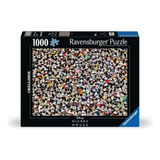 Ravensburger Disney Mickey Mouse 1000-piece jigsaw puzzle box, featuring a colorful collage of Mickey Mouse characters on a black background with blue accents.