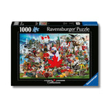 Ravensburger puzzle box with Canadian-themed collage on a white background