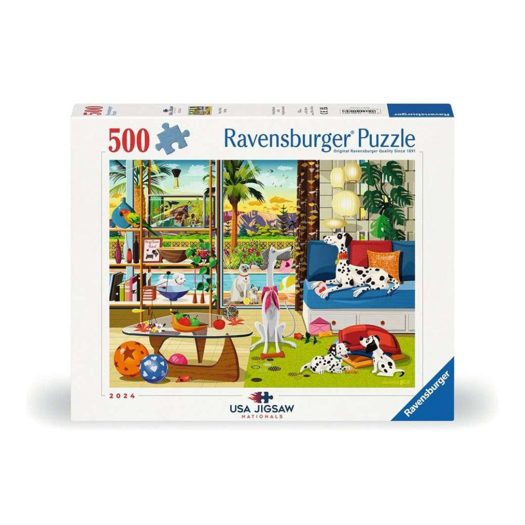 Ravensburger Puzzles - Pets Of Palm Springs 500 Piece Puzzle - The Puzzle Nerds  