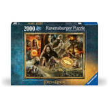 Ravensburger 2000-piece Lord of the Rings: The Two Towers jigsaw puzzle box, featuring a detailed collage of characters and scenes from the film on the front, set against a plain white background.