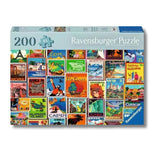 Ravensburger puzzle box with colorful stamp designs on a white background