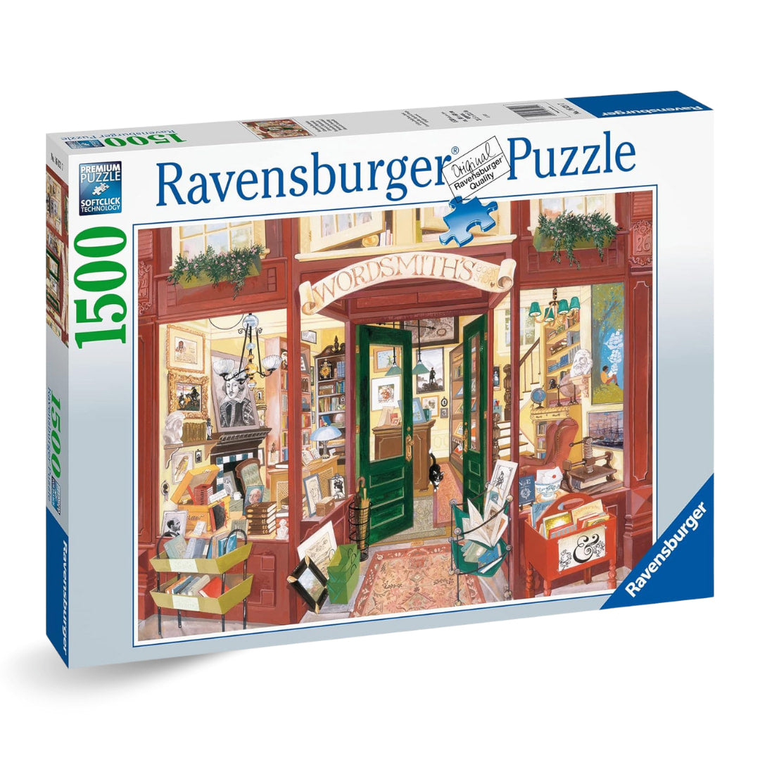 Ravensburger Puzzles - Wordsmith's Bookshop 1500 Piece Jigsaw Puzzle  - The Puzzle Nerds 