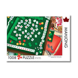 Mahjong puzzle packaging with game board and tiles on a white background