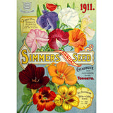 Vintage Simmers' Seed Catalog cover with colorful flowers and text