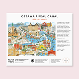 Ottawa Rideau Canal puzzle packaging with illustration and text on a light pink background