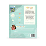 Puzzle box packaging with branding and text on a light blue background