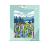 Villager 1000 piece puzzle packaging with a forest and deer design on a light blue background