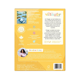 Back cover of a product packaging with text and branding on a yellow background