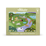Villager 250 piece puzzle box with cartoon dogs and landscape design on a white background
