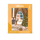 Villager Christmas puzzle box with a festive scene illustration on an orange background