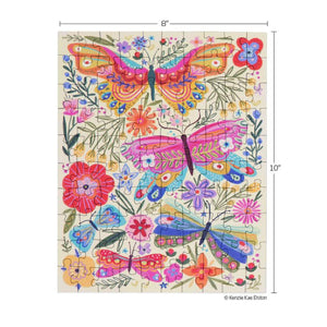 Werkeshoppe Puzzles - Butterfly Floral 100 Piece Puzzle Snax  - The Puzzle Nerds  