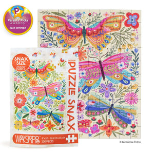 Werkeshoppe Puzzles - Butterfly Floral 100 Piece Puzzle Snax  - The Puzzle Nerds  