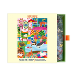 Werkeshoppe 500 piece puzzle packaging with colorful cat-themed design on a white background