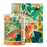 Jungle-themed puzzle with tiger design and packaging featuring 'Werkshoppe' brand.
